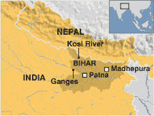 Bihar Flood areas BBC
